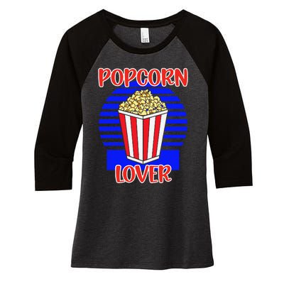 Movie Fan Popcorn Lover Women's Tri-Blend 3/4-Sleeve Raglan Shirt