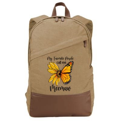 My Favorite People Call Me Meemaw Mother's Day Gifts Cotton Canvas Backpack