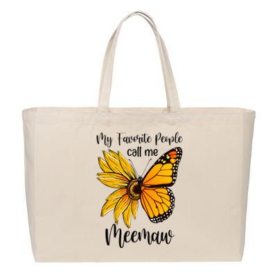 My Favorite People Call Me Meemaw Mother's Day Gifts Cotton Canvas Jumbo Tote