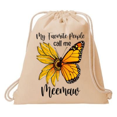 My Favorite People Call Me Meemaw Mother's Day Gifts Drawstring Bag