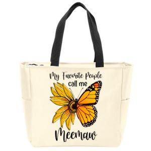 My Favorite People Call Me Meemaw Mother's Day Gifts Zip Tote Bag