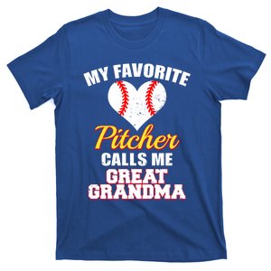 My Favorite Pitcher Calls Me Great Grandma Baseball Grandma Gift T-Shirt