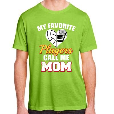 My Favorite Players Call Me Mom Funny Volleyball Hockey Mom Gift Adult ChromaSoft Performance T-Shirt