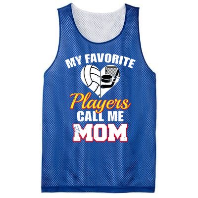 My Favorite Players Call Me Mom Funny Volleyball Hockey Mom Gift Mesh Reversible Basketball Jersey Tank