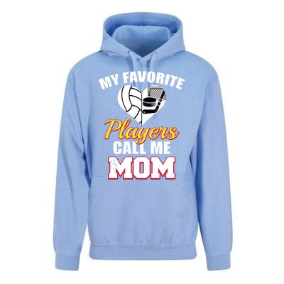 My Favorite Players Call Me Mom Funny Volleyball Hockey Mom Gift Unisex Surf Hoodie