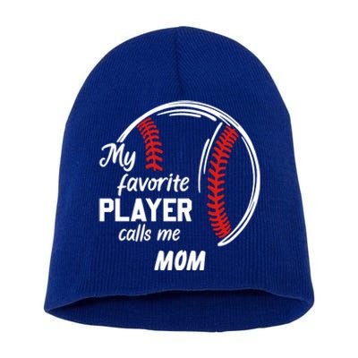 My Favorite Player Call Me Mom Baseball Gift Cute Gift Short Acrylic Beanie