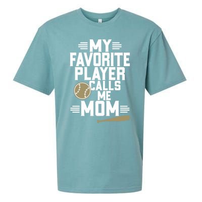 My Favorite Player Calls Me Design Mom Baseball Player Gift Sueded Cloud Jersey T-Shirt