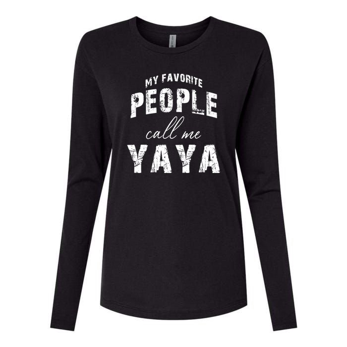 My Favorite People Call Me Yaya Womens Cotton Relaxed Long Sleeve T-Shirt