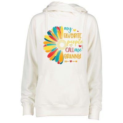 My Favorite People Call Me Granny Floral Granny Mother's Day Gift Womens Funnel Neck Pullover Hood