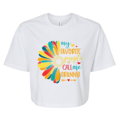 My Favorite People Call Me Granny Floral Granny Mother's Day Gift Bella+Canvas Jersey Crop Tee