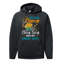 Miami Football Queen Classy Sassy And A Bit Smart Assy Performance Fleece Hoodie