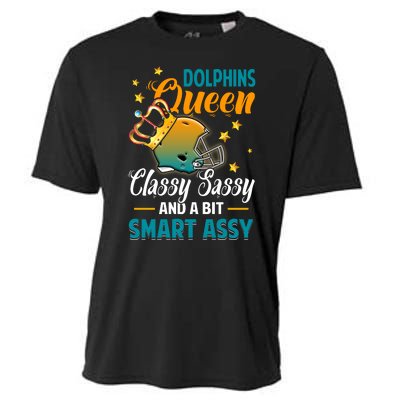 Miami Football Queen Classy Sassy And A Bit Smart Assy Cooling Performance Crew T-Shirt