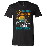 Miami Football Queen Classy Sassy And A Bit Smart Assy V-Neck T-Shirt