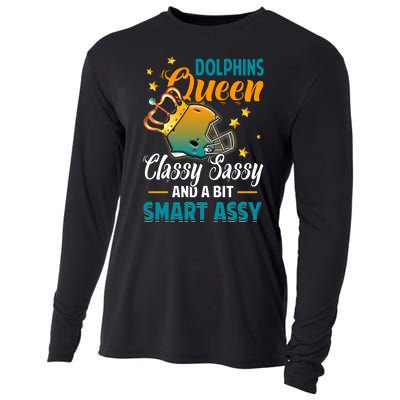 Miami Football Queen Classy Sassy And A Bit Smart Assy Cooling Performance Long Sleeve Crew