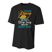 Miami Football Queen Classy Sassy And A Bit Smart Assy Youth Performance Sprint T-Shirt