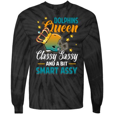 Miami Football Queen Classy Sassy And A Bit Smart Assy Tie-Dye Long Sleeve Shirt