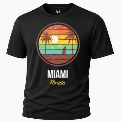 Miami Florida Retro Vintage Sunset Performance Shirt