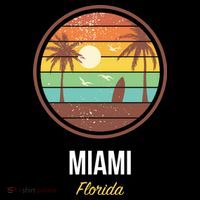 Miami Florida Retro Vintage Sunset Premium T-Shirt