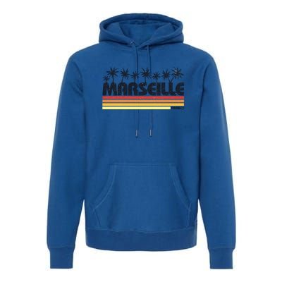 Marseille France Retro Tourism Cool Gift Premium Hoodie