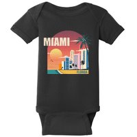 Miami Florida Retro Baby Bodysuit