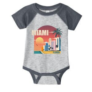 Miami Florida Retro Infant Baby Jersey Bodysuit