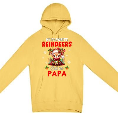 My Favorite Reindeers Call Me Papa Xmas Colorful Family Funny Gift Premium Pullover Hoodie