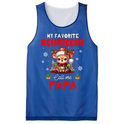 My Favorite Reindeers Call Me Papa Xmas Colorful Family Funny Gift Mesh Reversible Basketball Jersey Tank