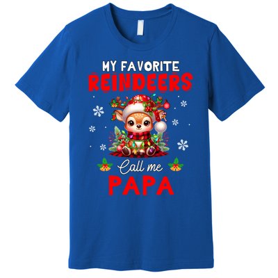 My Favorite Reindeers Call Me Papa Xmas Colorful Family Funny Gift Premium T-Shirt