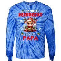 My Favorite Reindeers Call Me Papa Xmas Colorful Family Funny Gift Tie-Dye Long Sleeve Shirt