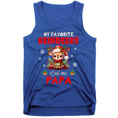 My Favorite Reindeers Call Me Papa Xmas Colorful Family Funny Gift Tank Top