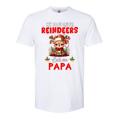 My Favorite Reindeers Call Me Papa Xmas Colorful Family Funny Gift Softstyle CVC T-Shirt