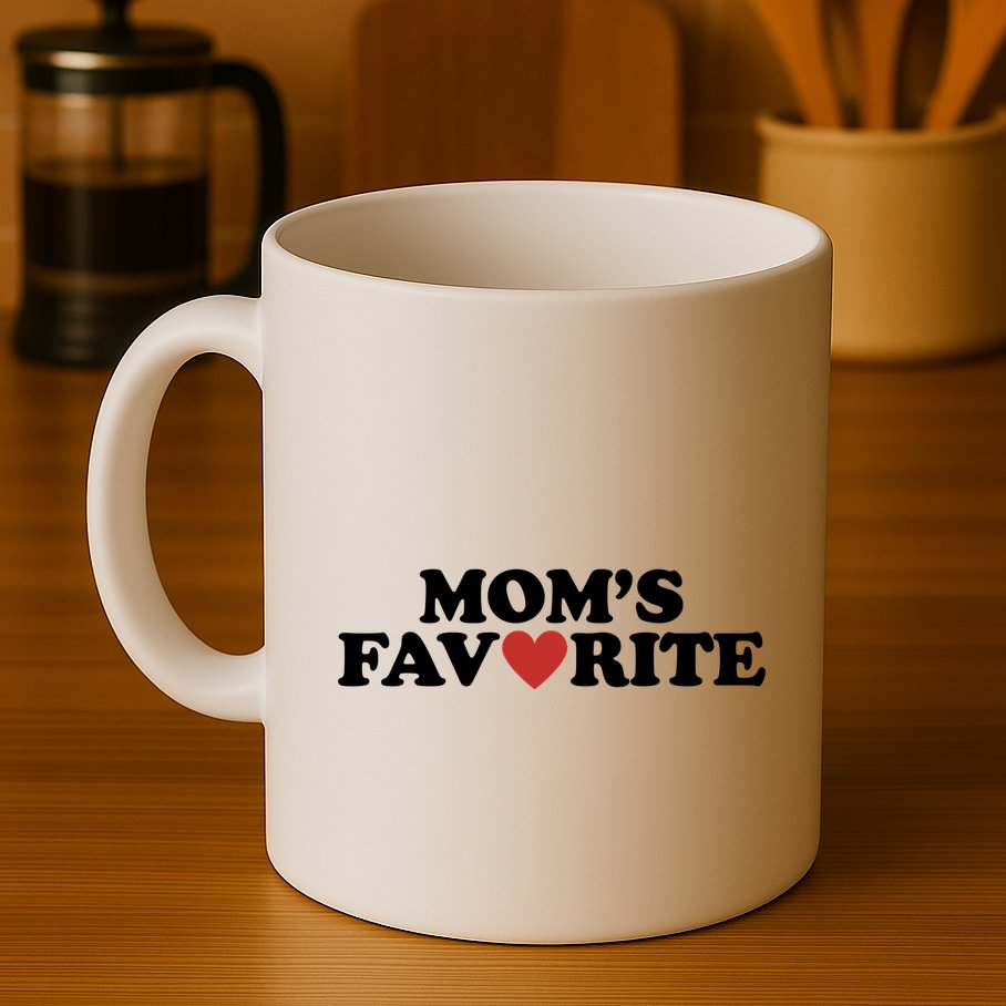 Moms Favorite Red Heart Cute Gift Mug