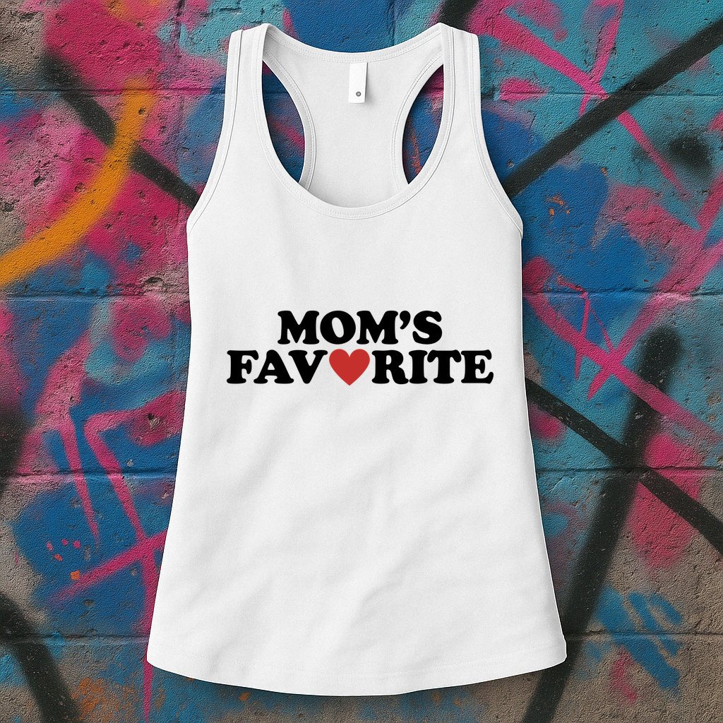 Moms Favorite Red Heart Cute Gift Womens Tank Top