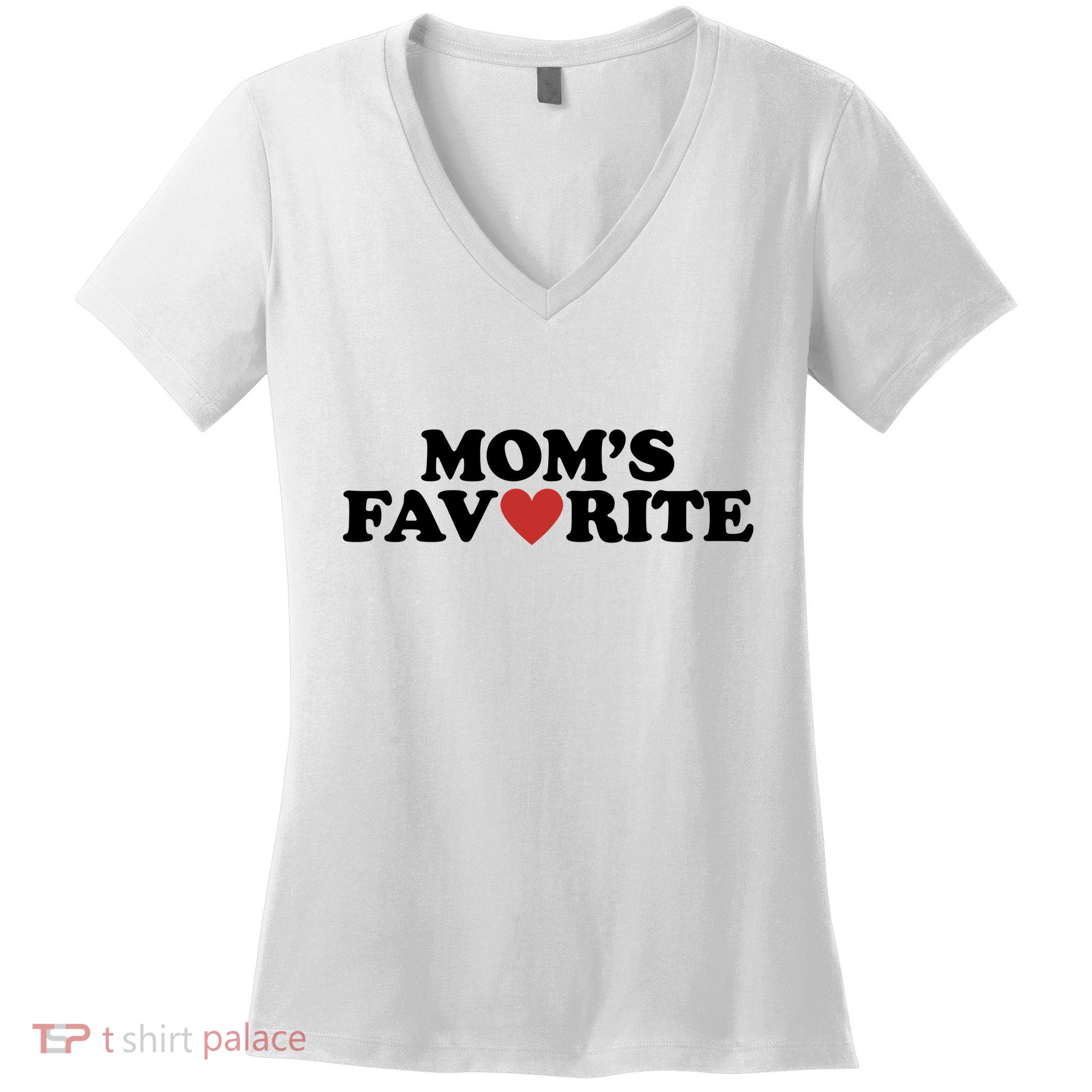 Moms Favorite Red Heart Cute Gift Women's V-Neck T-Shirt