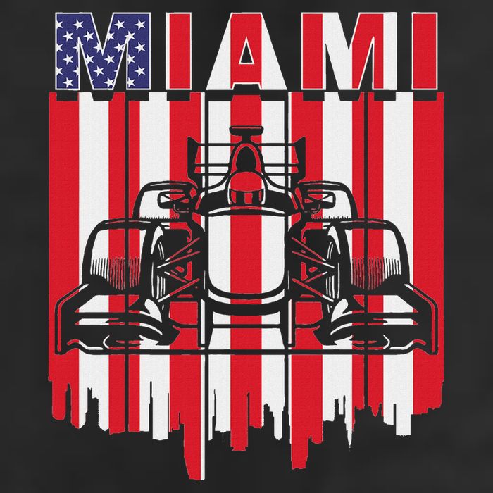 Miami Formula Racing Track Circuit United States Flag Cool Comfort Performance Bucket Hat
