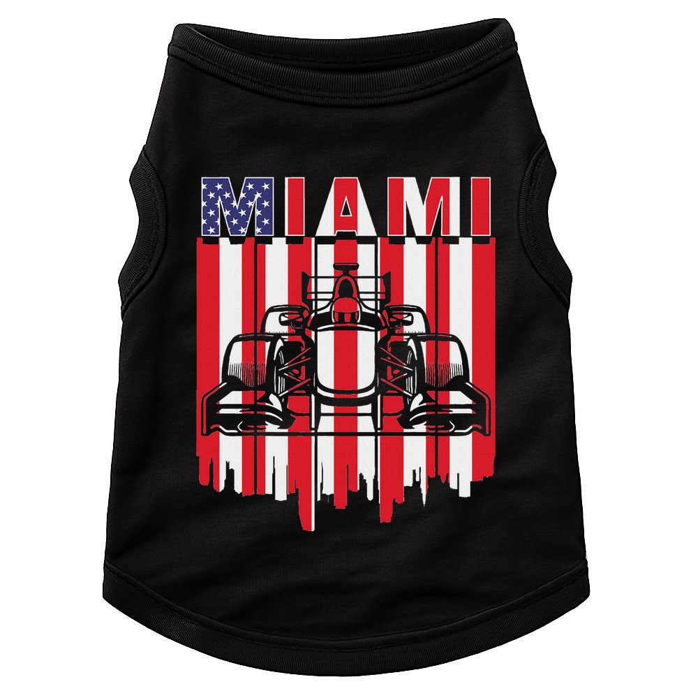 Miami Formula Racing Track Circuit United States Flag Doggie Tank
