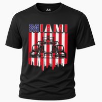 Miami Formula Racing Track Circuit United States Flag Cooling Performance Crew T-Shirt