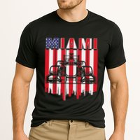 Miami Formula Racing Track Circuit United States Flag Cooling Performance Crew T-Shirt