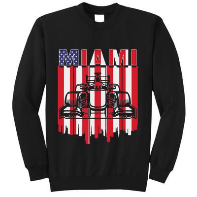 Miami Formula Racing Track Circuit United States Flag Sweatshirt