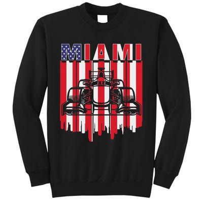 Miami Formula Racing Track Circuit United States Flag Sweatshirt