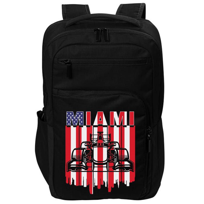 Miami Formula Racing Track Circuit United States Flag Impact Tech Backpack