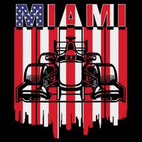 Miami Formula Racing Track Circuit United States Flag Sustainable Bucket Hat