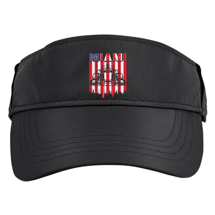 Miami Formula Racing Track Circuit United States Flag Adult Drive Performance Visor