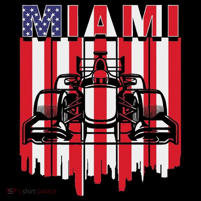 Miami Formula Racing Track Circuit United States Flag Drawstring Bag