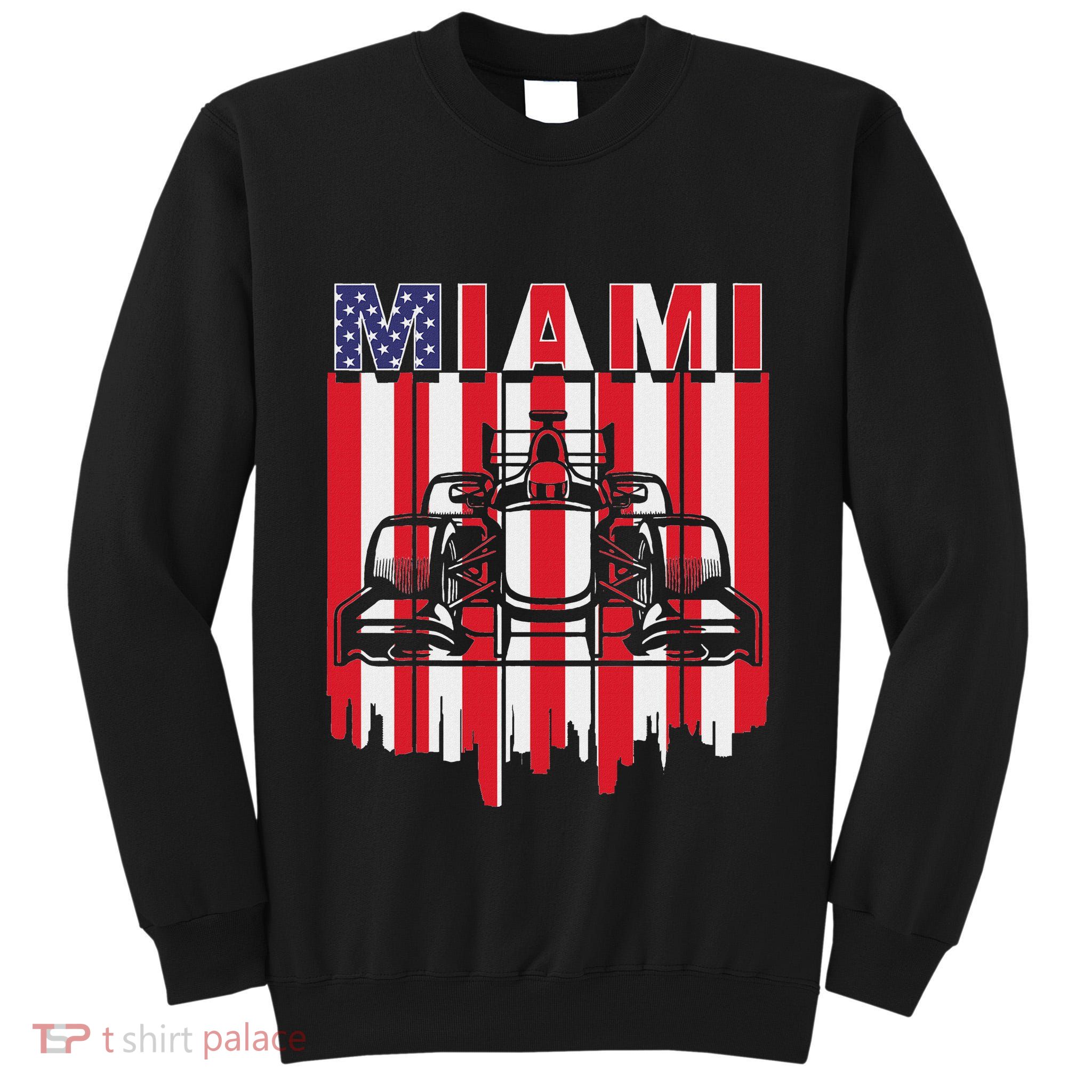 Miami Formula Racing Track Circuit United States Flag Tall Sweatshirt