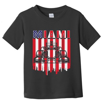 Miami Formula Racing Track Circuit United States Flag Toddler T-Shirt