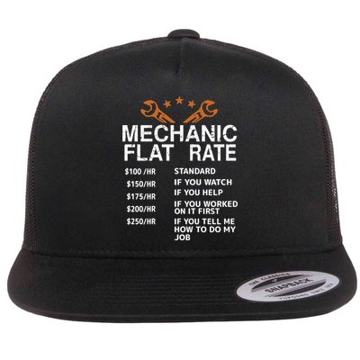 Mechanic Flat Rate Flat Bill Trucker Hat