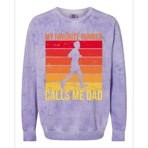 My Favorite Runner Calls Me Dad Running FatherS Day Gift Colorblast Crewneck Sweatshirt