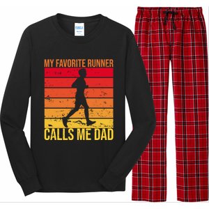 My Favorite Runner Calls Me Dad Running FatherS Day Gift Long Sleeve Pajama Set