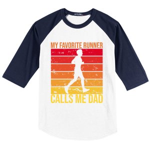 My Favorite Runner Calls Me Dad Running FatherS Day Gift Baseball Sleeve Shirt